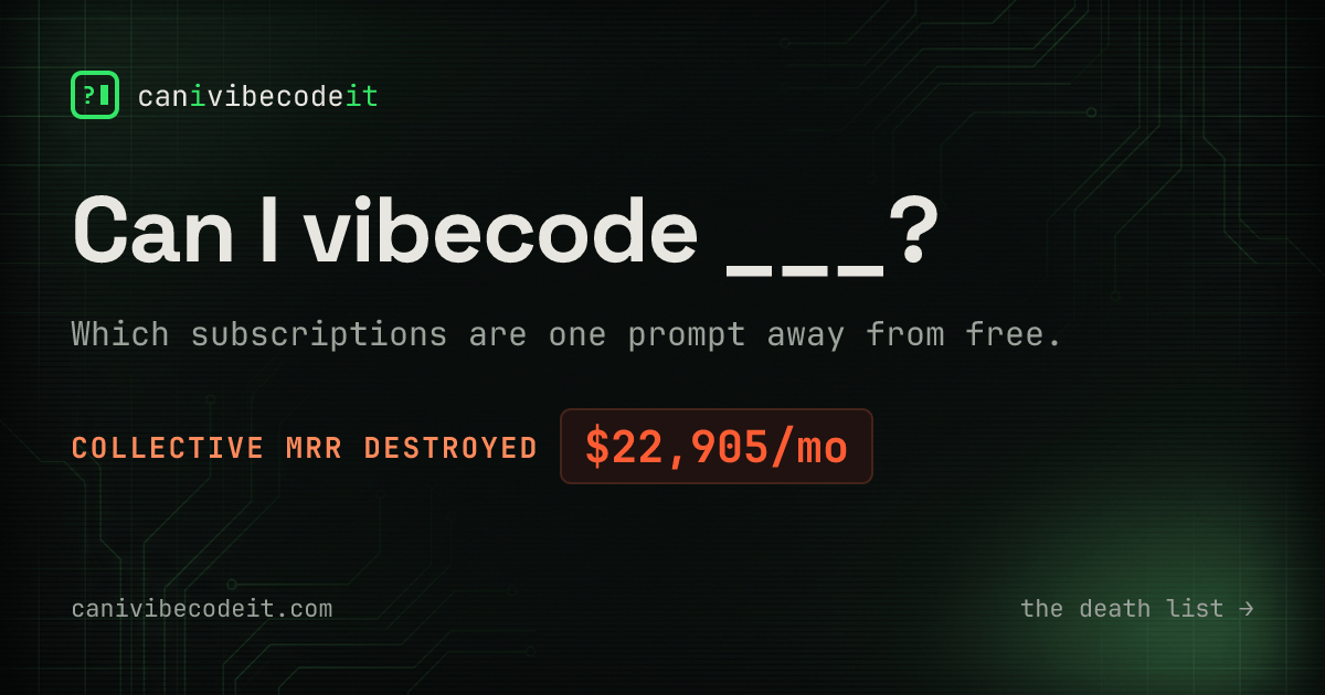Screenshot of Can I Vibecode It?