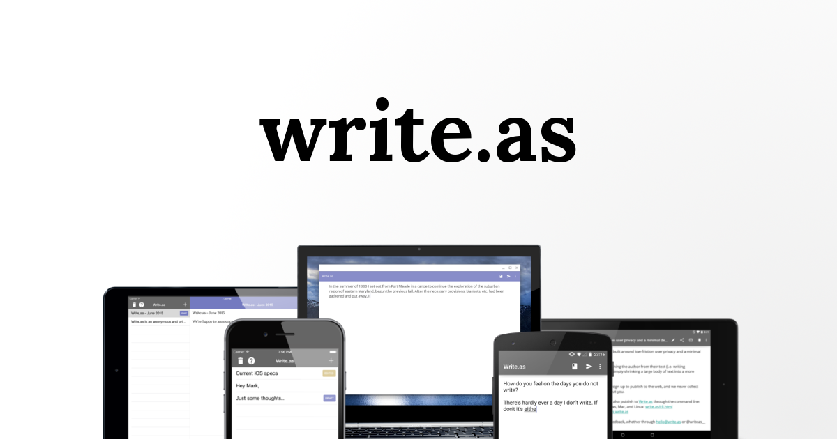 Screenshot of Write.as