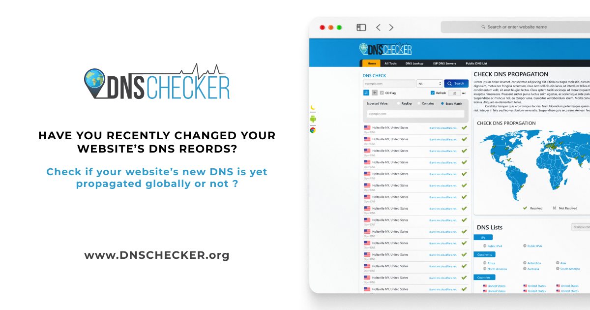 Screenshot of DNS Checker