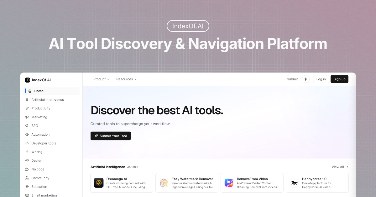 IndexOf.AI 网站截图