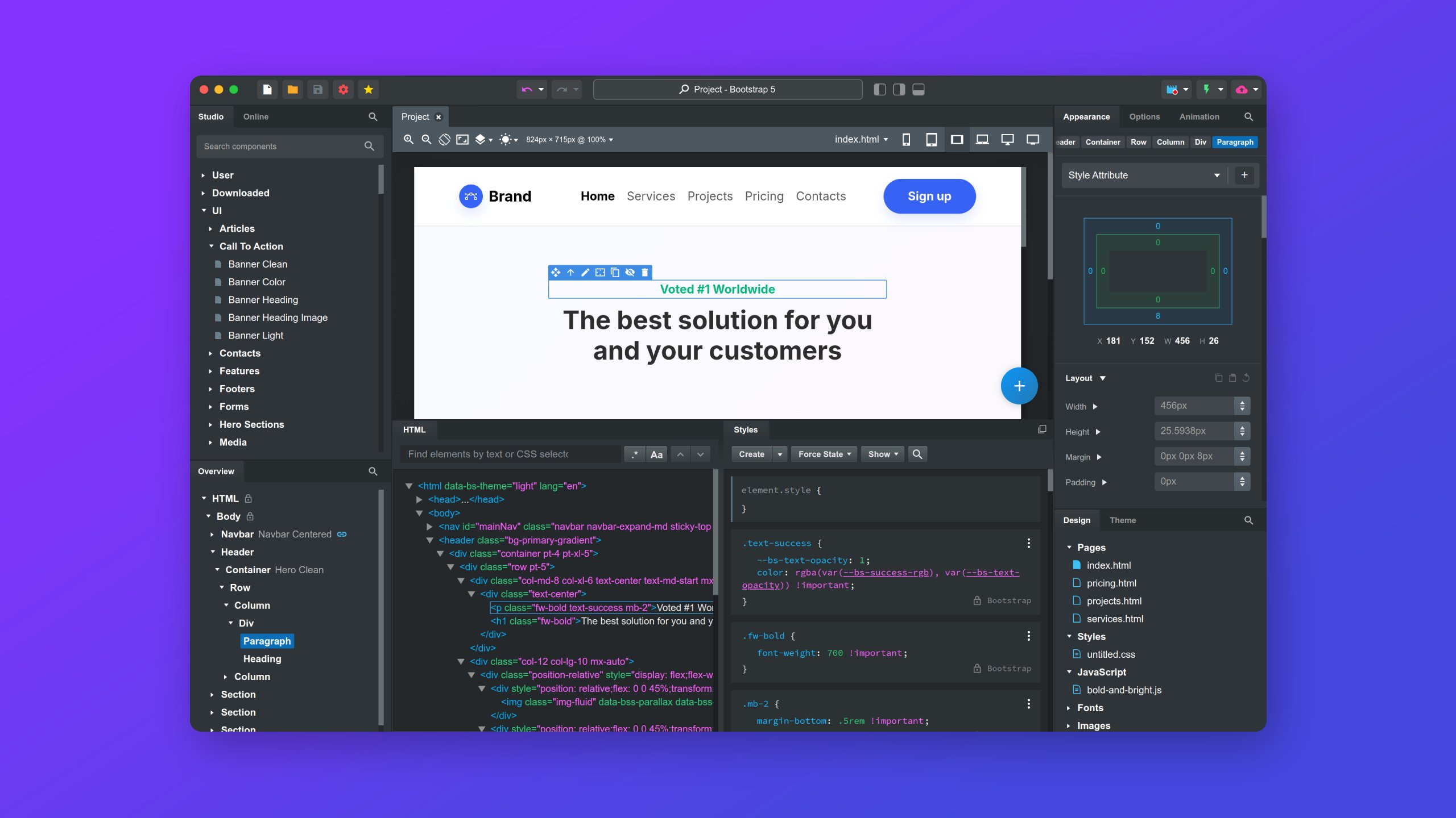 Screenshot of Bootstrap Studio
